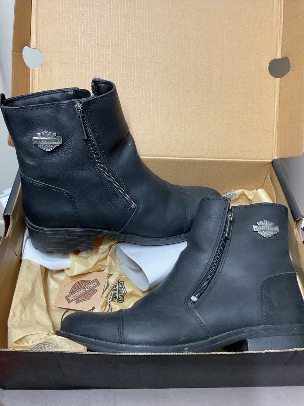 Harley-Davidson Black and Orange Footwear Box with Label